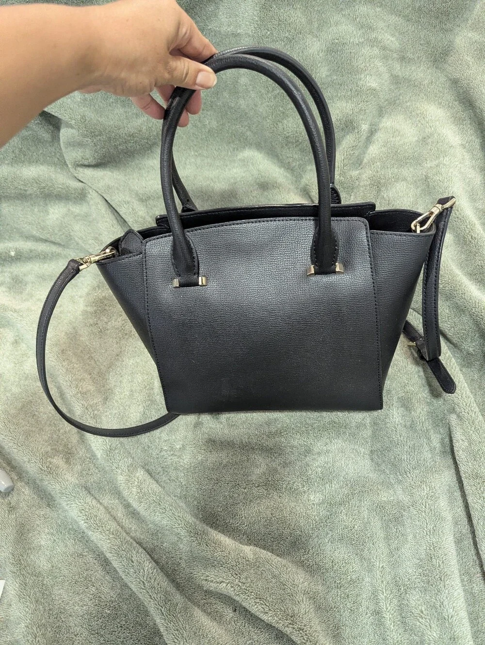 kate spade Black Leather Shoulder Bag with Gold-Tone Hardware